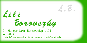 lili borovszky business card